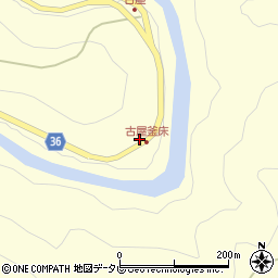 徳島県那賀郡那賀町古屋釜床周辺の地図