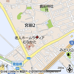 福岡県宗像市宮田周辺の地図