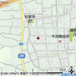 愛媛県東温市牛渕周辺の地図