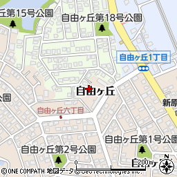 福岡県宗像市自由ヶ丘周辺の地図