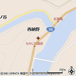 徳島県那賀郡那賀町大久保西納野周辺の地図
