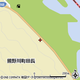 和歌山県新宮市熊野川町田長185周辺の地図