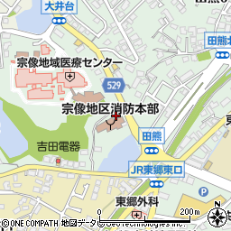 宗像田熊郵便局周辺の地図