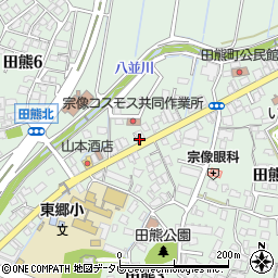 福岡ヤクルト販売株式会社　東郷センター周辺の地図
