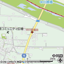 中川原橋詰周辺の地図