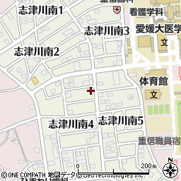愛媛県東温市志津川南周辺の地図