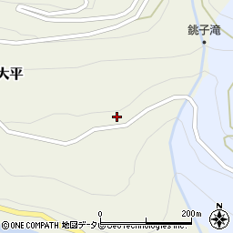 高知県土佐郡大川村大平31周辺の地図