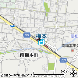 梅本駅周辺の地図