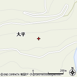 高知県土佐郡大川村大平37周辺の地図