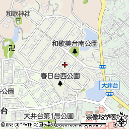 福岡県宗像市和歌美台周辺の地図