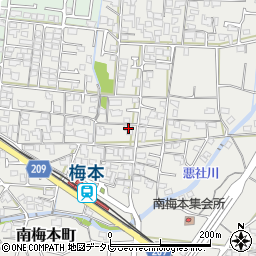 愛媛県松山市南梅本町791周辺の地図