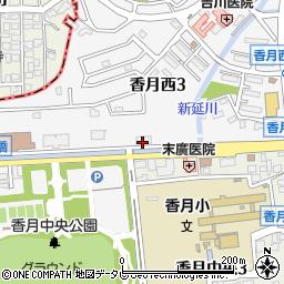 西鉄バス北九州香月自動車営業所周辺の地図