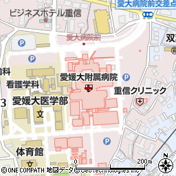 愛媛大学病院内郵便局 ＡＴＭ周辺の地図