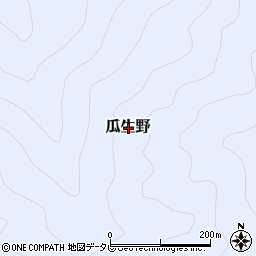 高知県長岡郡本山町瓜生野周辺の地図