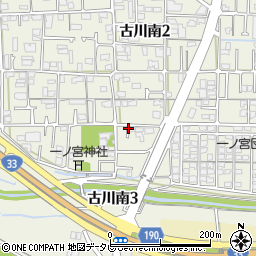 愛媛県松山市古川南周辺の地図