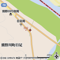 和歌山県新宮市熊野川町日足381周辺の地図