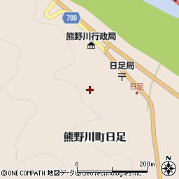 和歌山県新宮市熊野川町日足345周辺の地図