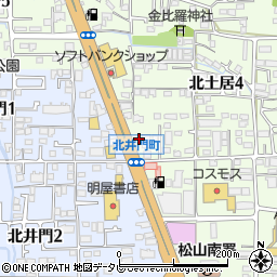 ワークマン松山インター店駐車場周辺の地図