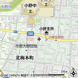 松山市梅本地区土地改良区周辺の地図
