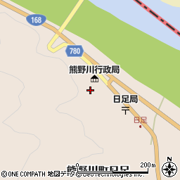 和歌山県新宮市熊野川町日足350周辺の地図