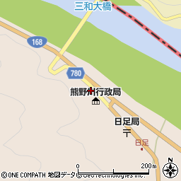 和歌山県新宮市熊野川町日足320周辺の地図