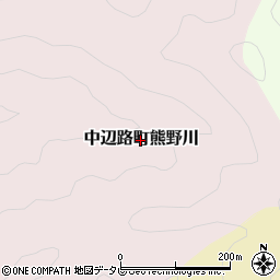 和歌山県田辺市中辺路町熊野川周辺の地図