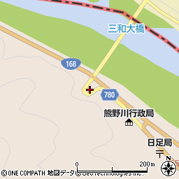 和歌山県新宮市熊野川町日足299周辺の地図