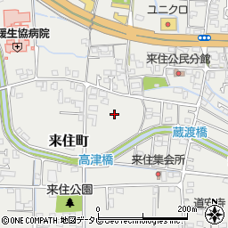 愛媛県松山市来住町周辺の地図