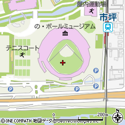 松山中央公園野球場（坊っちゃんスタジアム）周辺の地図