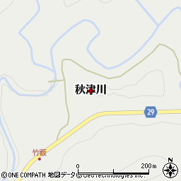 和歌山県田辺市秋津川周辺の地図