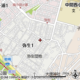 福岡県中間市弥生周辺の地図