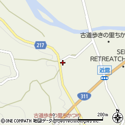 和歌山県田辺市中辺路町近露1736周辺の地図