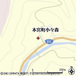 和歌山県田辺市本宮町小々森197周辺の地図