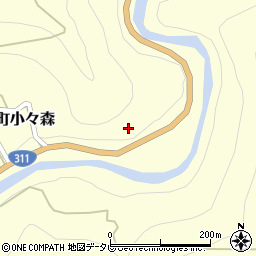 和歌山県田辺市本宮町小々森71周辺の地図