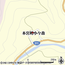 和歌山県田辺市本宮町小々森110周辺の地図