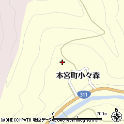 和歌山県田辺市本宮町小々森155周辺の地図