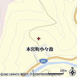 和歌山県田辺市本宮町小々森124周辺の地図