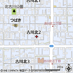 愛媛県松山市古川北周辺の地図