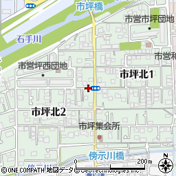 愛媛県松山市市坪北周辺の地図