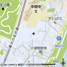 福岡県中間市下大隈周辺の地図