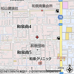 愛媛県松山市和泉南4丁目7周辺の地図