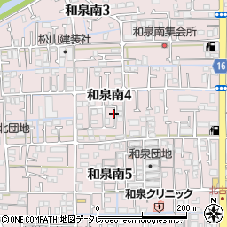 愛媛県松山市和泉南周辺の地図