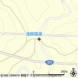 逢阪隧道周辺の地図