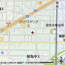 愛媛県松山市保免中周辺の地図