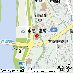 西日本シティ銀行中間市役所出張所周辺の地図