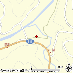 和歌山県田辺市中辺路町福定37周辺の地図