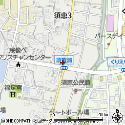 須賀浦交差点周辺の地図