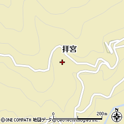 徳島県那賀郡那賀町拝宮杉サコ周辺の地図