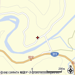 和歌山県田辺市中辺路町福定337周辺の地図