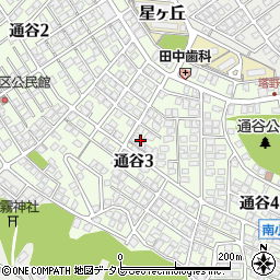 福岡県中間市通谷周辺の地図